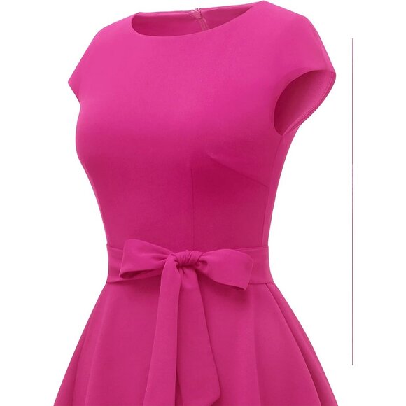 Dresstells Women's Rose Modest Vintage Cocktail Formal Party Evening Dresses - Picture 4 of 7